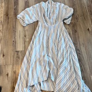 CO blue and white striped dress size L